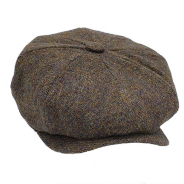 Harris Tweed Bakerboy Kappe Brown Mix