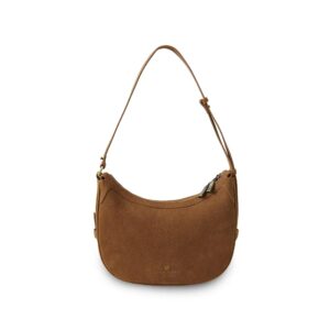 Harris Tweed Schultertasche, Modell Ellon, Islander, Kastanienblaues Tartanmuster