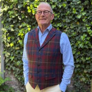 Harris Tweed Weste "Wales" In Berry Check