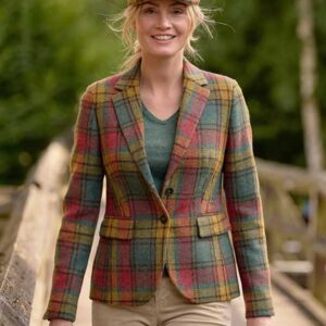 Harris Tweed Blazer ''Ami'' In Colorful Tartan