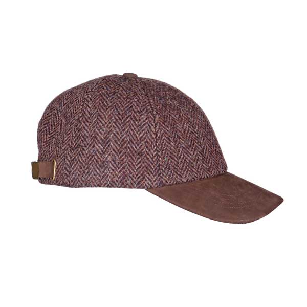 Harris Tweed Cap Braunes Fischgrätenmuster