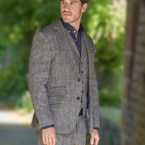 Harris Tweed Sakko ''London'' In Grey Herringbone