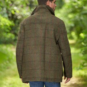 Herren Fieldjacket ''Bristol'' Aus Harris Tweed In Green Overcheck