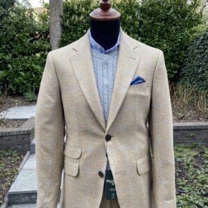 Wellington Seiden Sommer Sakko Beige Check