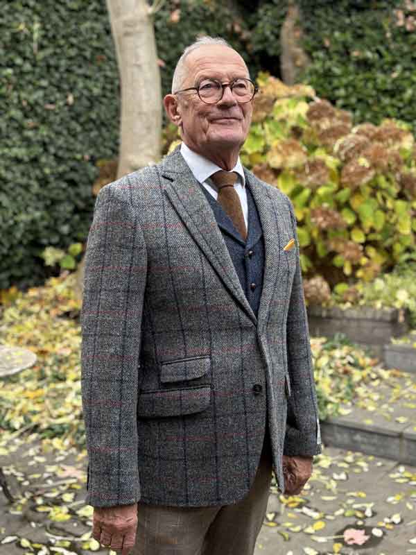 Harris Tweed Sakko ''London'' In Anthra Check