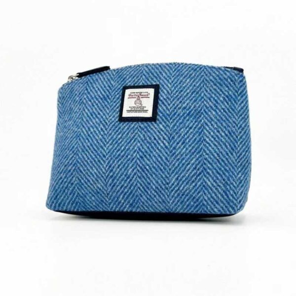 Harris Tweed Kosmetiktasche in Himmelblau