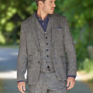 Harris Tweed Sakko ''London'' In Grey Herringbone