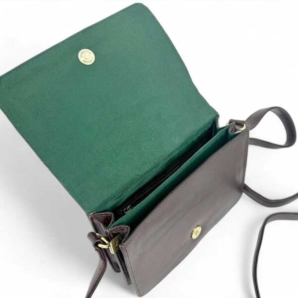 Harris Tweed Stepp-Schultertasche in Country Green