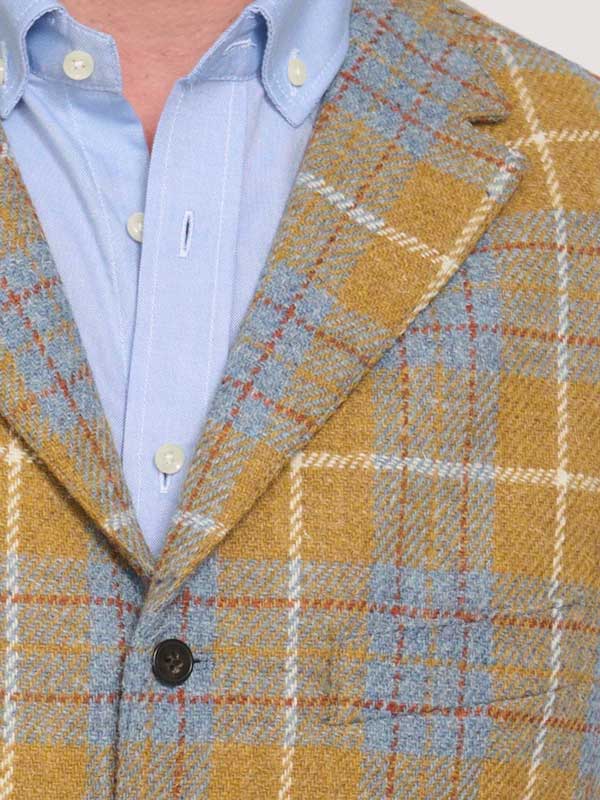 Harris Tweed Weste ''Wales'' In Amber Check
