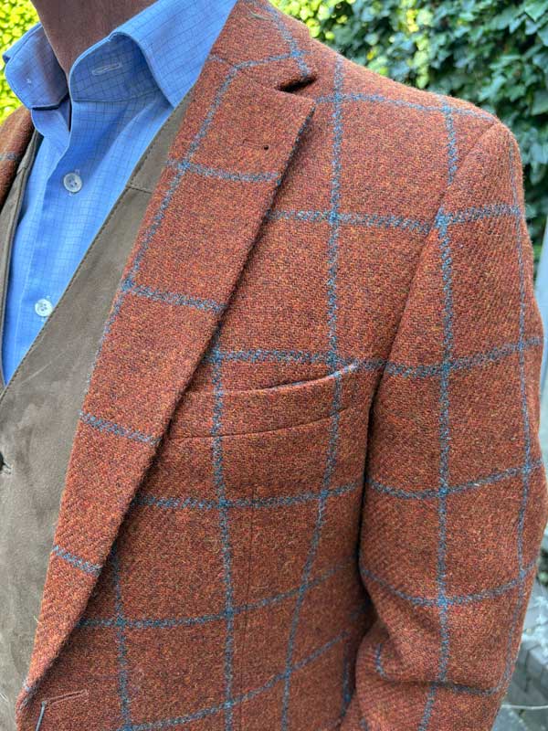 Harris Tweed Sakko London In Rust Overcheck