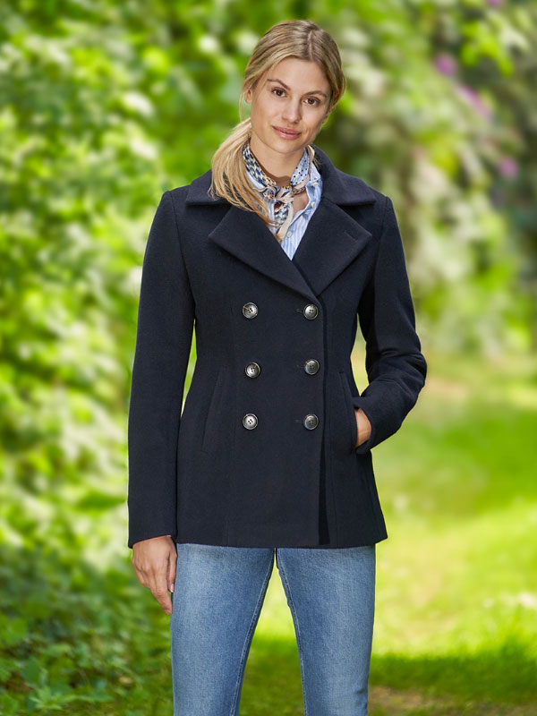Damen Cabanjacke „Leonie“ Aus Woll-Kaschmir-Mix In Navy