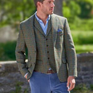 Harris Tweed Sakko ''London'' In Green Castle