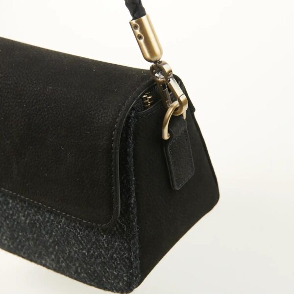 Harris Tweed Clutch, The Caithness, Islander, Black Herringbone
