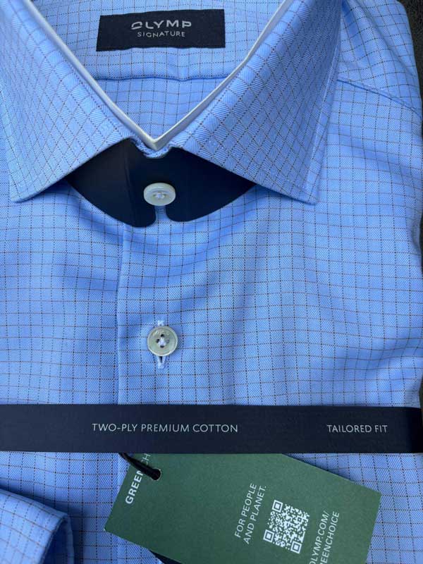 Olymp Businesshemd, Tailored Fit, Signature Kent, Blau