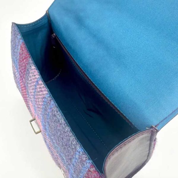 Mini-Tagestasche aus Harris Tweed in Pastellrosa
