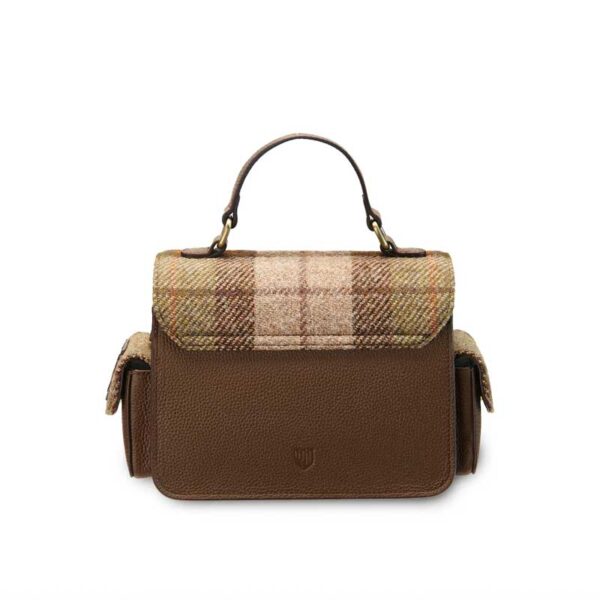 Harris Tweed Crossbody, The Melrose, Kastanienbraunes Tartan