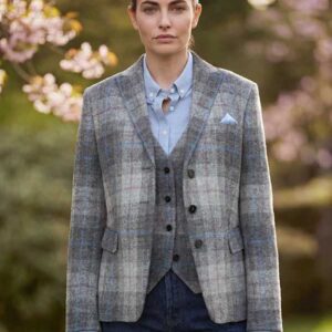Harris Tweed Damenjacke Ladiesclub im Queen-Karo-Muster
