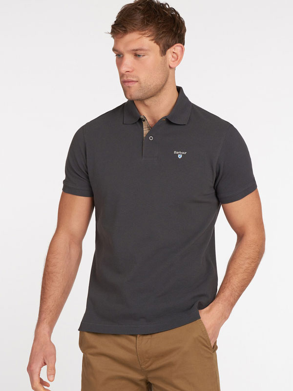 Barbour Poloshirt Tartan Pique Navy Dress
