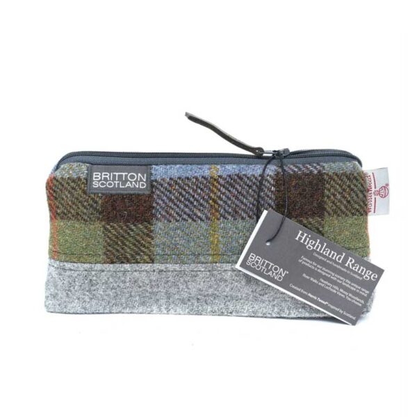 Kosmetiktasche aus Harris Tweed Highland Range, McLeod Plaid