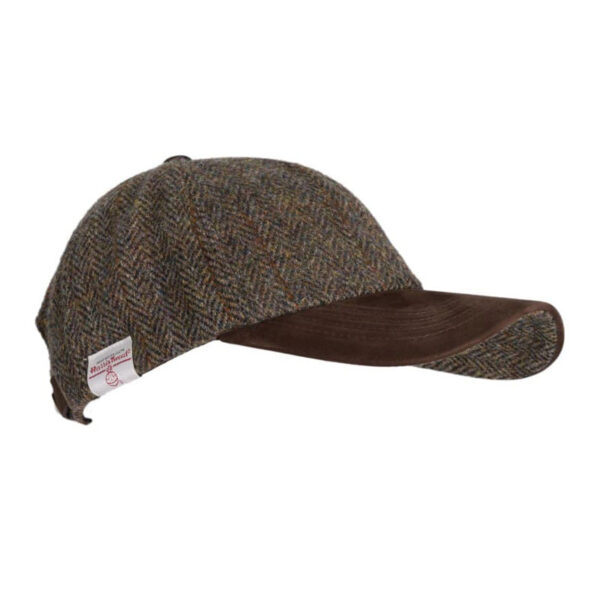 Harris Tweed Baseballkappe Brungton Wildleder Schirm Anthrazit