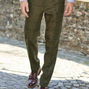 Harris Tweed Hose ''Mr. Miller " Im Green Overcheck
