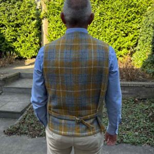 Harris Tweed Weste ''Wales'' In Amber Check