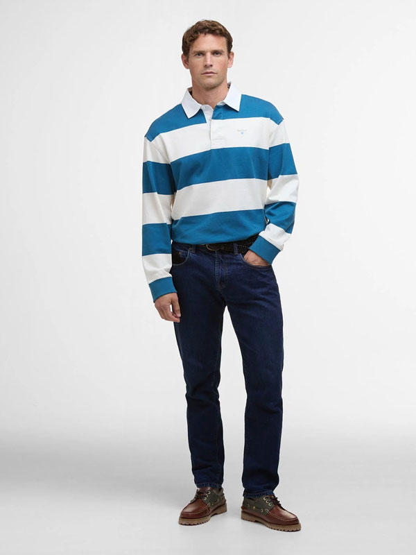 Barbour Rugby Polo Blue White