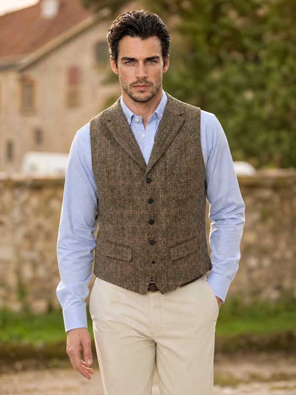 Harris Tweed Weste ''Wales'' In King Of Tweed