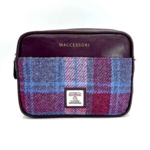 Kameratasche aus Harris Tweed in Pastellrosa