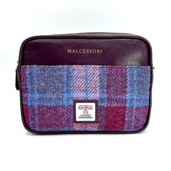Kameratasche aus Harris Tweed in Pastellrosa
