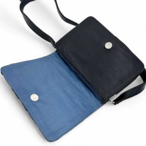 Harris Tweed Stepp-Schultertasche in Blau