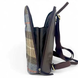 Harris Tweed Rucksack in Blau/Braun kariert