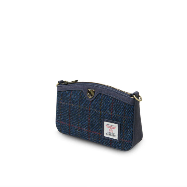 Harris Tweed Schultertasche, The Ailsa, Marineblaues Überkaro