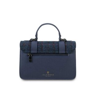 Harris Tweed Clutch, The Leather Medium Satchel, Islander, Marine Check