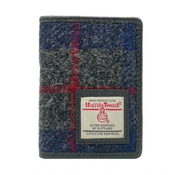 Harris Tweed Kartenetui in Blau-Karo