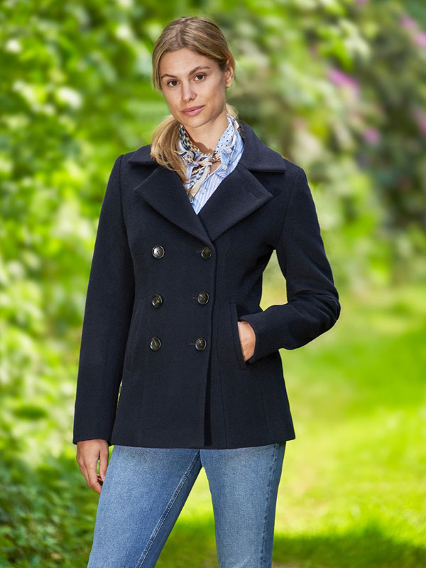 Damen Cabanjacke „Leonie“ Aus Woll-Kaschmir-Mix In Navy
