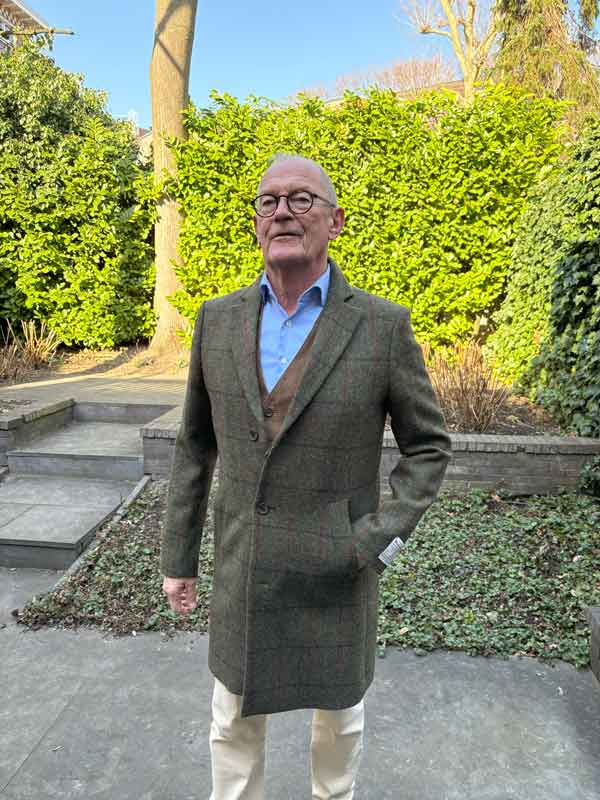 Harris Tweed Blazermantel “Barney” Für Herren In Green Overcheck