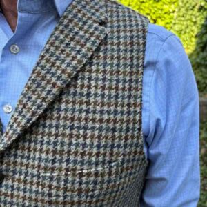 Harris Tweed Weste ''Wales'' In Houndstooth Tweed