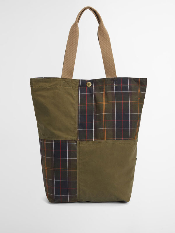 Barbour Tote Bag Transport Patchwork Olive