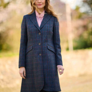 Harris Tweed Damenmantel ''Brenda'' In Scottish Blue
