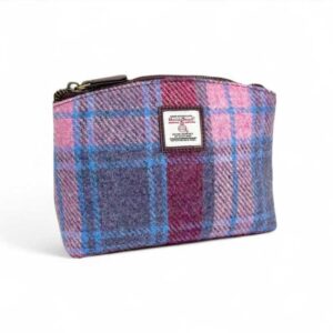 Kosmetiktasche aus Harris Tweed in Pastellrosa
