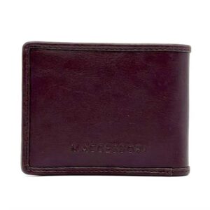 Harris Tweed zweifach faltbares Münzportemonnaie in Blau/Braun kariert