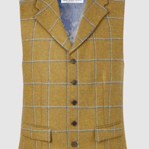 ANGUS WAISTCOAT - MUSTARD/BLUE
