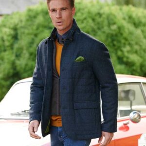 Wellington Tweed Visgraat Jack Blauw
