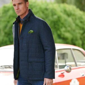 Wellington Tweed Visgraat Jack Blauw