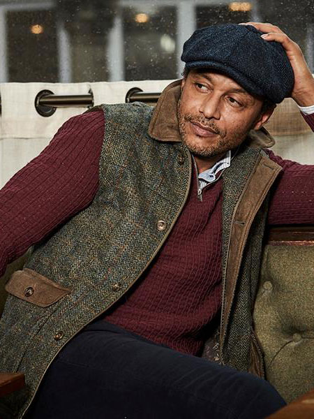 Harris Tweed Körperwärmer - Grün multi