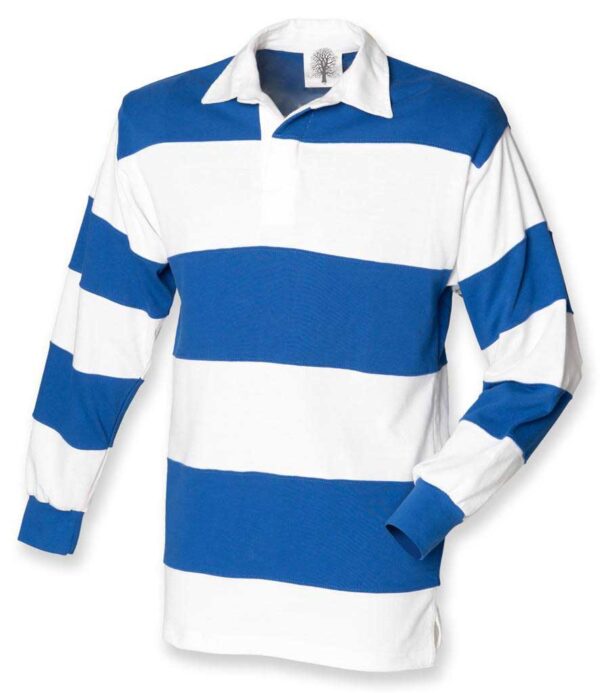 Classic Rugby Shirt, blauw wit gestreept