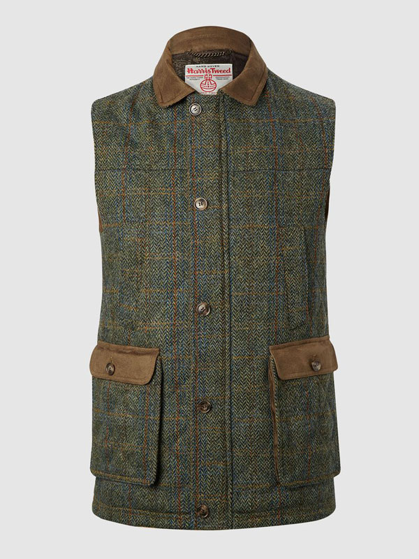 Harris Tweed Körperwärmer - Grün multi