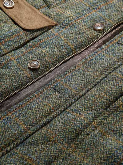 Harris Tweed Körperwärmer - Grün multi