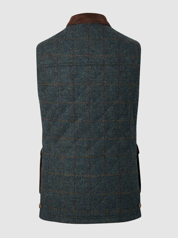 Harris Tweed Body Warmer-Blue multi